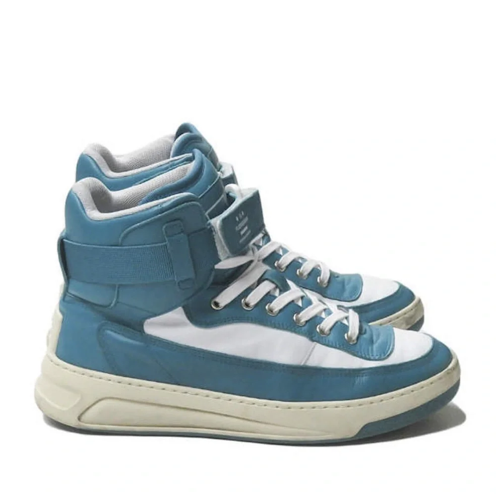 Authentic Acne Studios 21 SS Babila Mix Turquoise High Top Sneakers - Picture 7 of 11